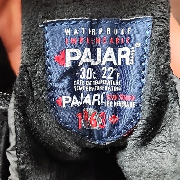 PAJAR Youth Black Winter Waterproof Boots Velcro Insulated Rated -30c Size US 1 - Picture 13 of 16